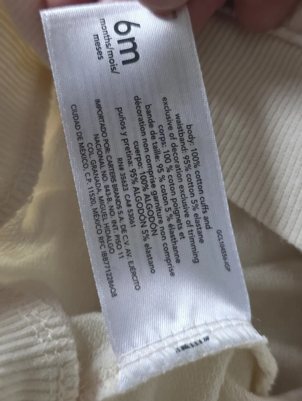Carters Baby Girl Off White Cream Zip up Jacket 6m